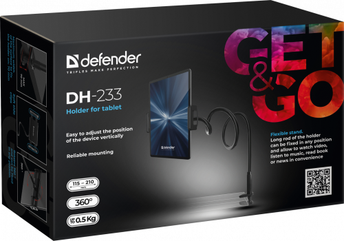 Держатель для планшета DEFENDER DH-233 настольный, 75см,зажим 11.5-21 (1/24) (29233) фото 3