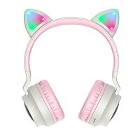 Наушники полноразмерные HOCO W27 Cat Ear, bluetooth, цвет: серый (1/30) (6931474718457)