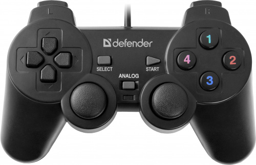 Проводной геймпад DEFENDER Omega USB,12 кнопок, 2 стика, черный (1/20/40) (64247) фото 3