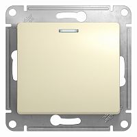 Механизм выключателя 1-кл. С/У GLOSSA 10А IP20 (сх. 1а) 10AX с подсветкой механизм беж. Systeme Electric GSL000213 (1/20/160)