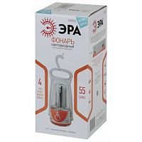Фонарь ЭРА KA55S аккумуляторный кемпинговый светодиодный 4V4Ah 55xSMD ЗУ 220V с диммером и складным крючком бело-оранжевый коробка (1/12/96) (Б0025621)