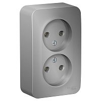 Розетка 2-м О/У BLANCA 16А IP20 250В без заземл. без защ. шторок с изолир. пластиной алюм. Systeme Electric BLNRA000213 (1/10/20)