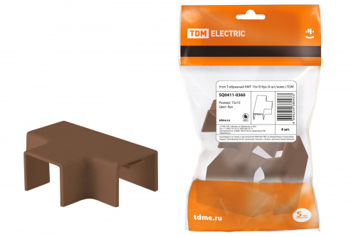 Угол Т-образный КМТ 15х10 бук (цена за уп. 4шт./комп.) TDM (1/30/180) (SQ0411-0360)
