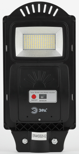 Светильник светодиодный ЭРА уличный на солн. бат. SMD с кронштейном 20W с датч. движ. ПДУ 400lm 5000К IP65 (Б0046798) фото 2