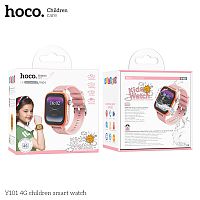 Смарт- часы HOCO Y101 4G, IPS 1.85, пластик, 1GB+16GB, WIFI, bluetooth, поддержка SIM, 680mAh, цвет: розовый (1/50) (6942007626422)