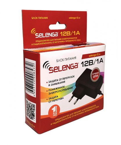 Блок питания SELENGA 12V/1A для моделей HD80/T71/T71D/T60/Т50 (1/50) (1892) фото 2