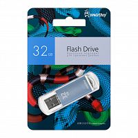 Флеш-накопитель USB  32GB  Smart Buy  V-Cut  синий  (упаковка змея) (SB32GBVCBSN)