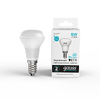 Лампа светодиодная GAUSS Elementary R50 6W 450lm 4100K Е14 1/10/50 (63126)