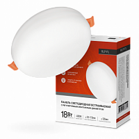 Панель светодиодная встраиваемая безрамочная RLP-FL 18Вт 230В 4000К 1620Лм 120мм с рег. монтаж. 50-110мм белая IP20 IN HOME (1/60) (4690612036694)