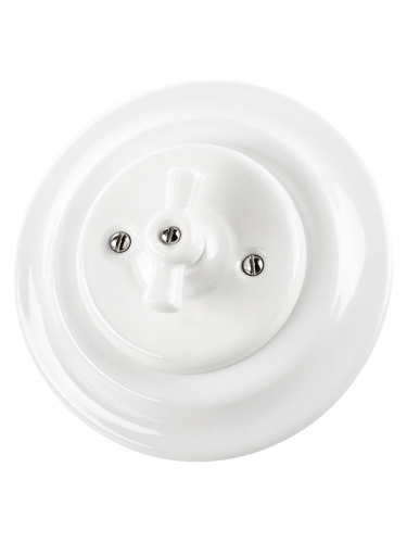 Выключатель скрытой установки фарфоровый поворотный проходной с ручкой (бантик) 10А белый «Болонь» TDM (SQ1820-0014) фото 6 Выключатель скрытой установки фарфоровый поворотный проходной с ручкой (бантик) 10А белый «Болонь» TDM (SQ1820-0014) фото 6