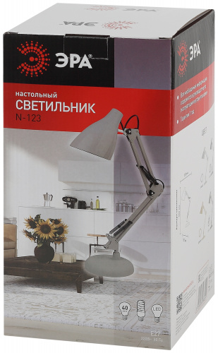 Светильник ЭРА настольный под лампу N-123-Е27-40W-GY серый (12/96) (Б0047199) фото 12