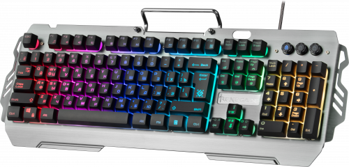 Клавиатура проводная игровая DEFENDER Renegade GK-640DL RU, USB, серебристый (1/20) (45640) фото 4 Клавиатура проводная игровая DEFENDER Renegade GK-640DL RU, USB, серебристый (1/20) (45640) фото 4