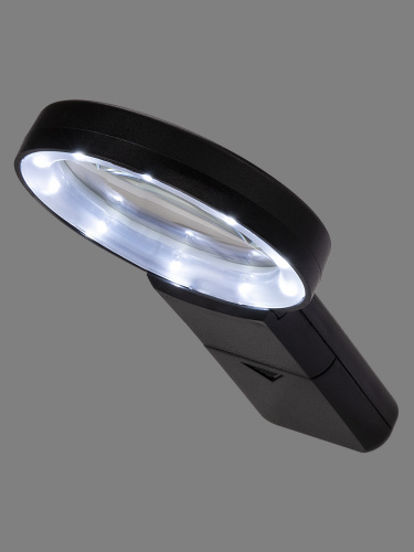 Лупа ручная круглая, d 68 мм, 6-ти крат. увел., LED подсветка, 2хАА, TDM (SQ1025-0904) фото 4