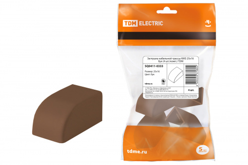 Заглушка кабельной трассы КМЗ 25х16 бук (цена за уп. 4 шт./комп.) TDM (1/25/250) (SQ0411-0333)