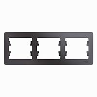 Рамка 3-м GLOSSA горизонт. графит Systeme Electric GSL001303 (1/5/20)