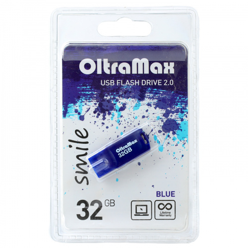 Флеш-накопитель USB 32GB OltraMax Smile синий (OM 032GB Smile Bl) фото 5 Флеш-накопитель USB 32GB OltraMax Smile синий (OM 032GB Smile Bl) фото 5