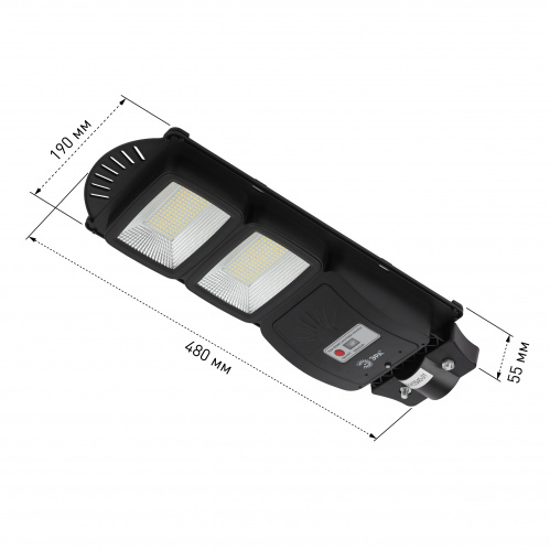 Светильник ЭРА консольный на солн. бат. SMD 40W с датч. движ. ПДУ 700lm 5000К IP65 (6/126) (Б0046799) фото 10