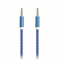 Кабель Smartbuy AUX 3.5-3.5 мм (M-M), 1 м, синий, нейлоновая оплетка, (A-35-35 blue)/100