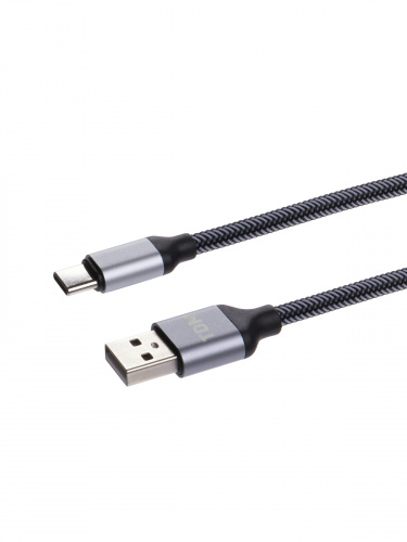 Дата-кабель TDM ДК 11, USB - USB Type-C, 1 м, тканевая оплетка, серый, (1/200) (SQ1810-0311) фото 3 Дата-кабель TDM ДК 11, USB - USB Type-C, 1 м, тканевая оплетка, серый, (1/200) (SQ1810-0311) фото 3