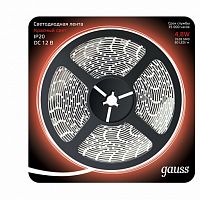 Лента светодиодная GAUSS 2835/60-SMD 4.8W 12V DC красный (блистер 5м) (312000705)