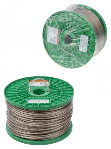 Трос стальной в полимерной оболочке поверенный ТСП-П-4-130, диаметр 4 мм, длина 130 м, катушка, TDM (1/2) (SQ1027-0630) Трос стальной в полимерной оболочке поверенный ТСП-П-4-130, диаметр 4 мм, длина 130 м, катушка, TDM (1/2) (SQ1027-0630)