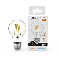 Лампа светодиодная Gauss Filament Elementary А60 7W 530lm 2700К Е27 1/10/50 (22217)