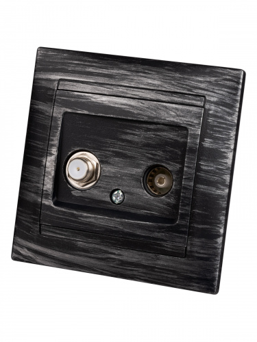 Розетка TV ("мама") + SAT (F-разъем) 0-2400МГц старинное серебро с/у, "Лама" (1/10) TDM (SQ1815-0661) фото 3 Розетка TV ("мама") + SAT (F-разъем) 0-2400МГц старинное серебро с/у, "Лама" (1/10) TDM (SQ1815-0661) фото 3