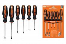 Набор отверток TDM 6 шт.: SL:3x75;5x100;6x150, PH:0х75;1x100;2x150 (пласт. держатель), CR-V "Алмаз" (1/1/24) (SQ1013-0207)