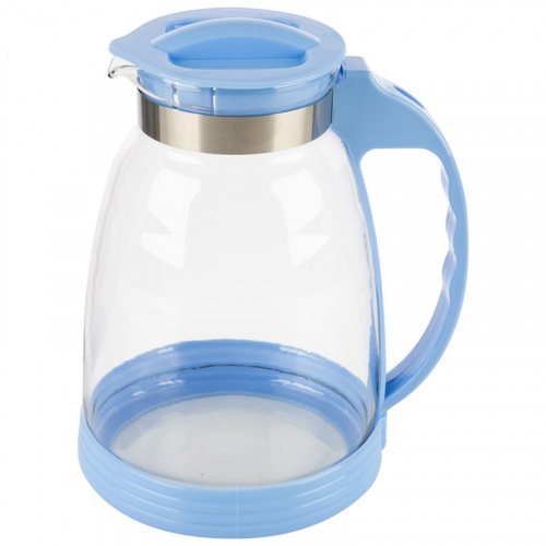 Кувшин BROCCA-2500, объем: 2,5 л, из жаропрочного стекла, с пластик ручкой, синий дизайн (1/12) (910116) фото 2