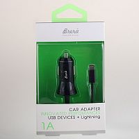 я  | Автомобильное ЗУ BRERA для iPhone 5 ,CAU1+iP5-1A-01, чёрный. 1000mAh (35981)