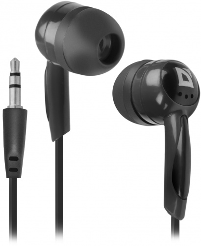 Наушники внутриканальные DEFENDER Basic 604 вкладыши, шнур 1.2 м, черные (1/50) (63604) фото 3