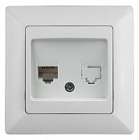 Розетка INTRO информационная RJ45, СУ, Solo, белый (10/200/2400) 4-303-01