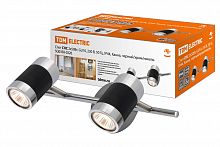 Светильник TDM декоративный накладной настенный СНС 2х50Вт, GU10, 230 В, наклонный, IP44, Канна, черный/хром/никель (1/12) (SQ0358-0226)