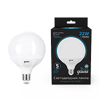 Лампа светодиодная GAUSS G125 22W 1900lm 6500K E27 1/10 (105102322)