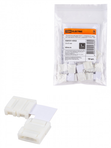 Коннектор для жесткого L-соединения двух светодиодных RGB лент шириной 10 мм, TDM (10/1000) (SQ0331-0352)