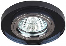 Светильник ЭРА DK7 CH/BK декор стекло круглое MR16 12V/220V 50W хром/черный (50/2100) (C0043793)
