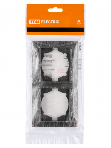 Рамка 2-х постовая горизонтальная старинное серебро с/у, "Лама" (1/20) TDM (SQ1815-0680) фото 2