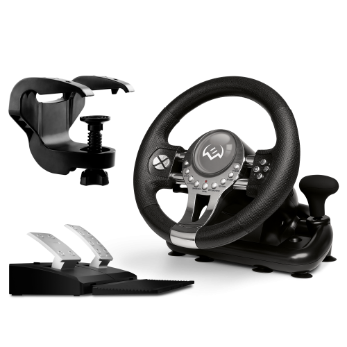 Руль SVEN GC-W800 (педали, вибро, скоба, D-pad, 12 кл, PC/PS3/PS4/XBOXONE/Xinput), черная (1/2) (SV-015442) фото 3 Руль SVEN GC-W800 (педали, вибро, скоба, D-pad, 12 кл, PC/PS3/PS4/XBOXONE/Xinput), черная (1/2) (SV-015442) фото 3