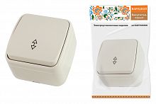 Переключатель на 2 направления 1-кл. открытой установки IP20 10А, сл. кость "Дача" Народная (1/10/100) (SQ1824-0016)