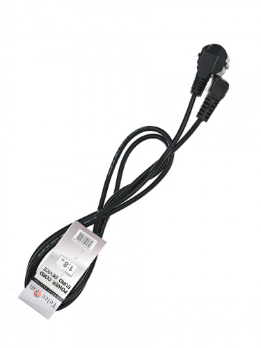 Кабель компьютер - розетка EU угловой  220V <1.8м> Telecom <TP021DA-1.8-BK> (1/)100 фото 3