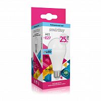 Лампа светодиодная SMARTBUY A65 25Вт 220V 4000K E27 (нейтральный свет) (1/100) (SBL-A65-25-40K-E27)