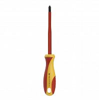 Диэлектрическая отвертка SMARTBUY крестовая PH2x100, до 1000В, VDE, прорез.ручка, серт. испыт. (1/120) (SBT-SCI-PH2x100P1)