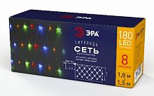 Гирлянда светодиодная ЭРА ENIS-01M Сеть 1 8 м*1 5 м мультиколор мультирежим 220V IP20 (60/540) (Б0041901)