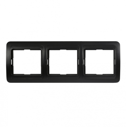 Рамка SMARTBUY скрытая установка, 3-местная горизонтальная черная "Марс" (SBE-02b-00-FR-3)