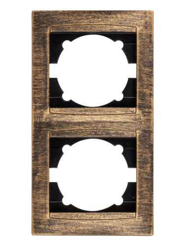 Рамка 2-х постовая вертикальная старинная бронза с/у, "Лама" (1/20) TDM (SQ1815-0779) фото 4 Рамка 2-х постовая вертикальная старинная бронза с/у, "Лама" (1/20) TDM (SQ1815-0779) фото 4