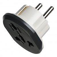 Переходник универсальный SMARTBUY белый с/з 16А 250В (SBE-16-S06-w) (1/25/250)