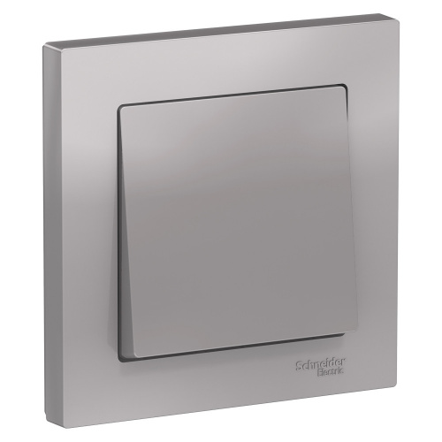 Выключатель 1-кл. С/У ATLASDESIGN 10А IP20 (сх. 1) 10AX в сборе алюм. Systeme Electric ATN000312 (1/10/60)