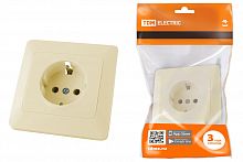 Розетка 2П+З 16А 250В сл. кость "Ильмень" TDM (1/10/100) (SQ1823-0110)