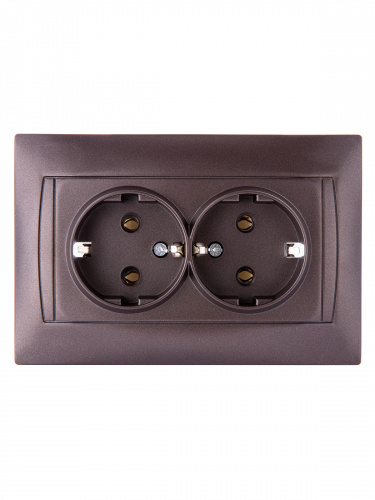 Розетка двойная 2П+З 16А 250В шоколад , с/у, "Лама" (6/72) TDM (SQ1815-0525) фото 4 Розетка двойная 2П+З 16А 250В шоколад , с/у, "Лама" (6/72) TDM (SQ1815-0525) фото 4