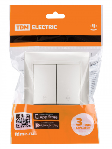 Выключатель на 2 направления 2 кл. 10А перламутр "Лама" (10/120) TDM (SQ1815-0807) фото 3